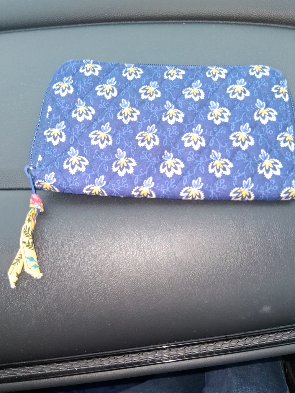 Vera Bradley Navy Floral Zip Wallet - Picture 2 of 3